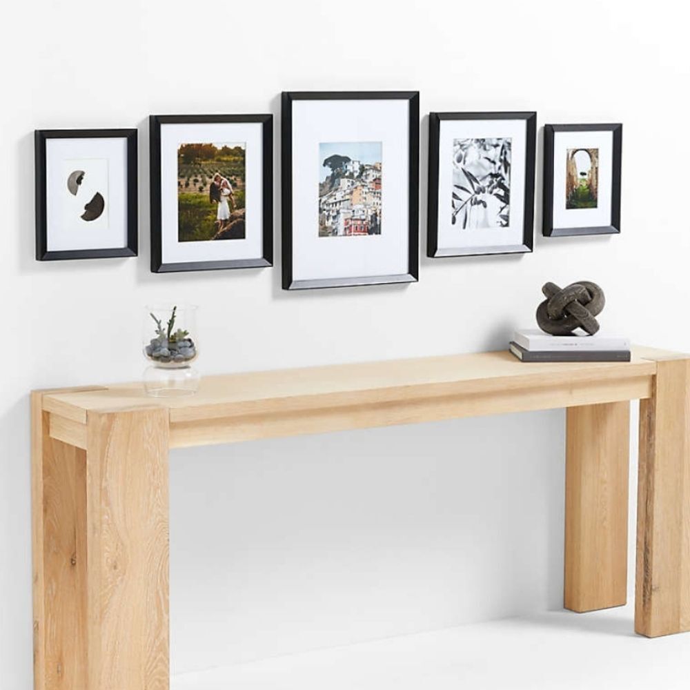 Here 2 Stay 5-Piece Wood Picture Frame Set- Black
